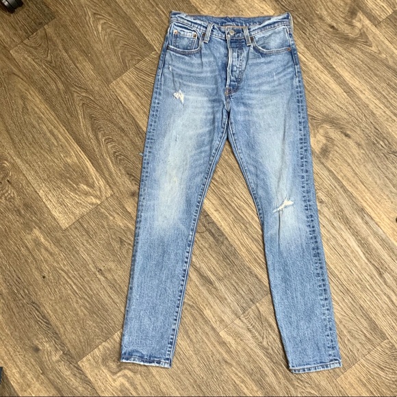 Vintage Distressed Levi’s 501 Skinny Jeans - Picture 2 of 3